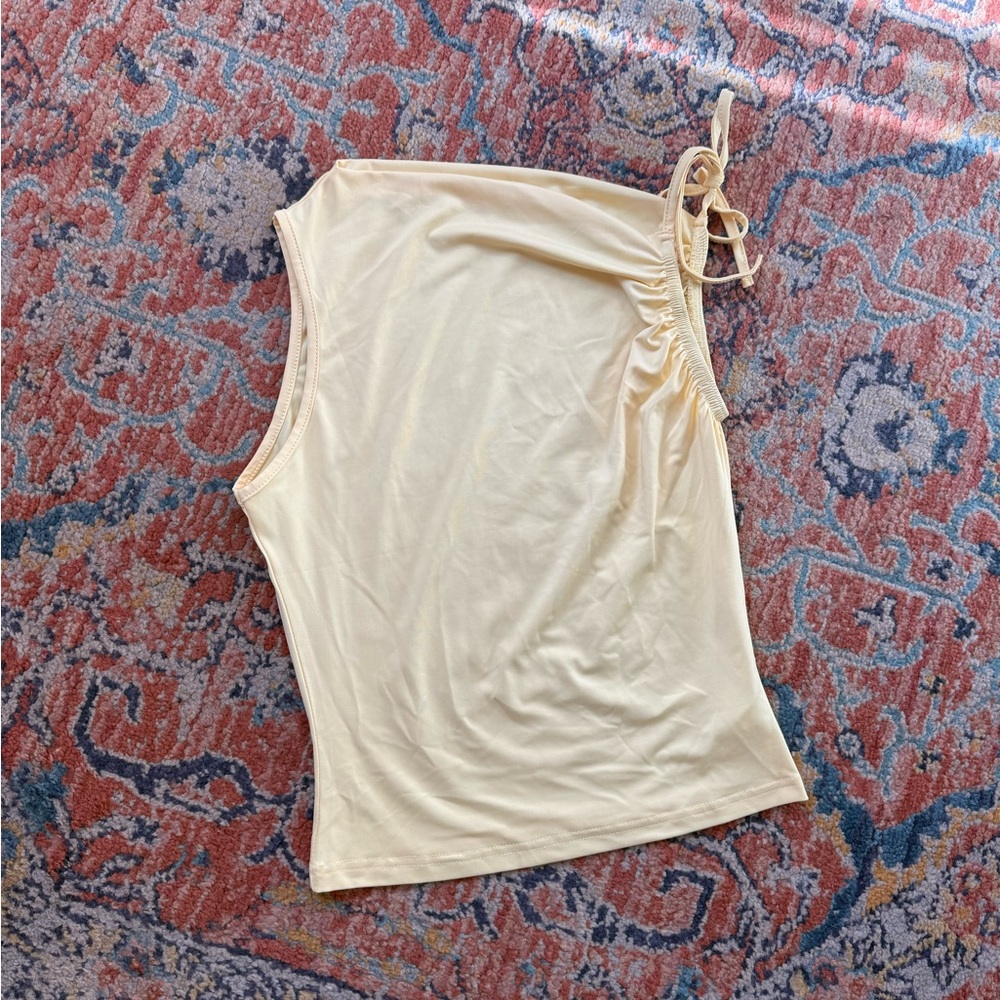 Yellow Sleeveless Top with Side Tie